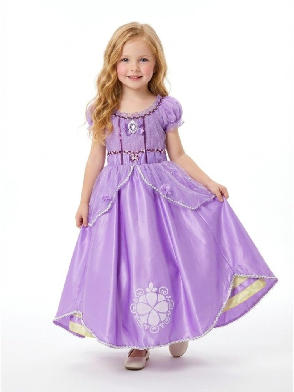 Girls Sofia Inspired Purple Princess Dress